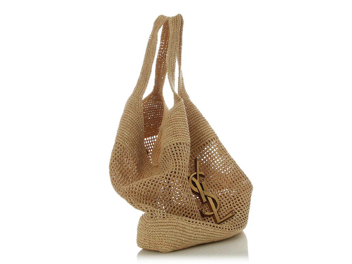Saint Laurent Natural Raffia Icare Shopping Tote - Image 6