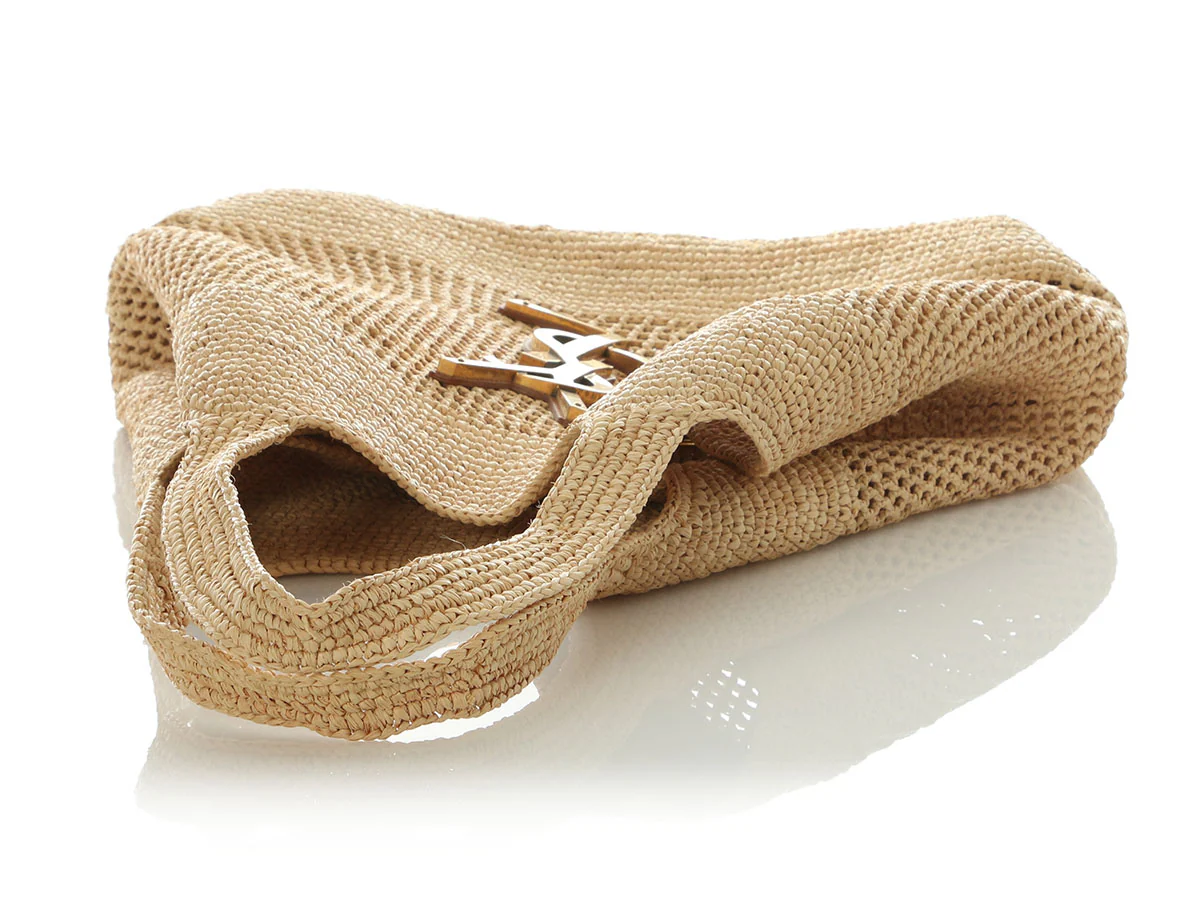 Saint Laurent Natural Raffia Icare Shopping Tote - Image 8