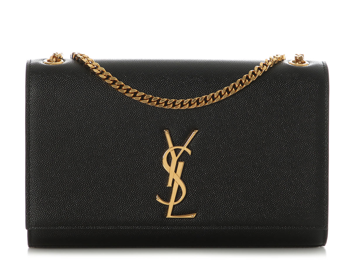 Saint Laurent Medium Black Grain de Poudre Kate