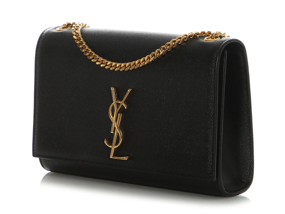 Saint Laurent Medium Black Grain de Poudre Kate - Image 3