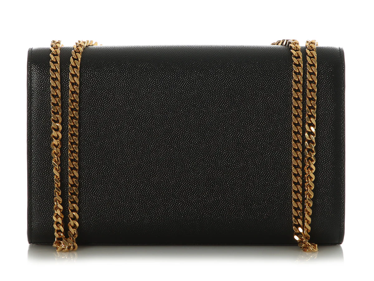 Saint Laurent Medium Black Grain de Poudre Kate - Image 4
