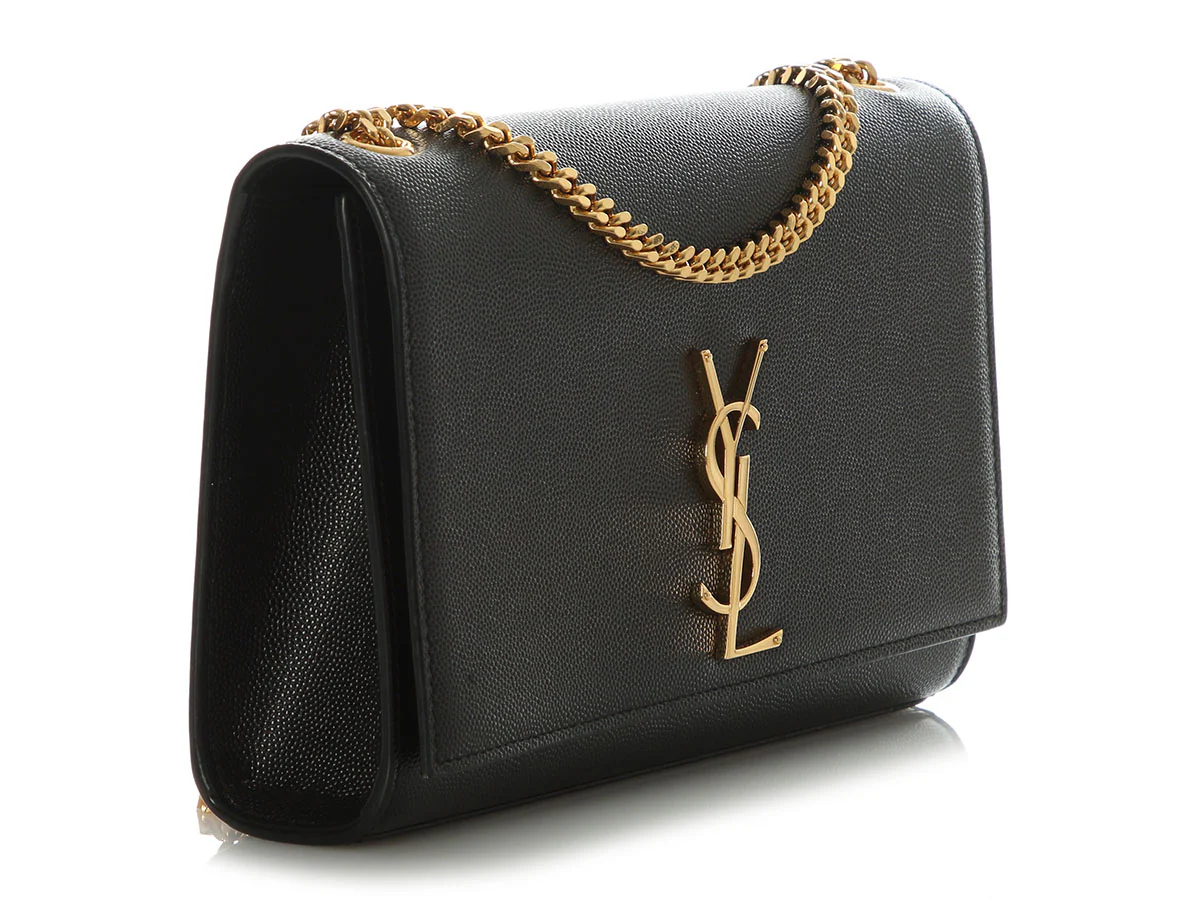Saint Laurent Medium Black Grain de Poudre Kate - Image 5