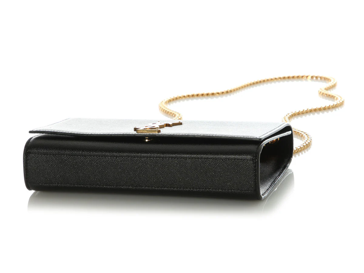 Saint Laurent Medium Black Grain de Poudre Kate - Image 6
