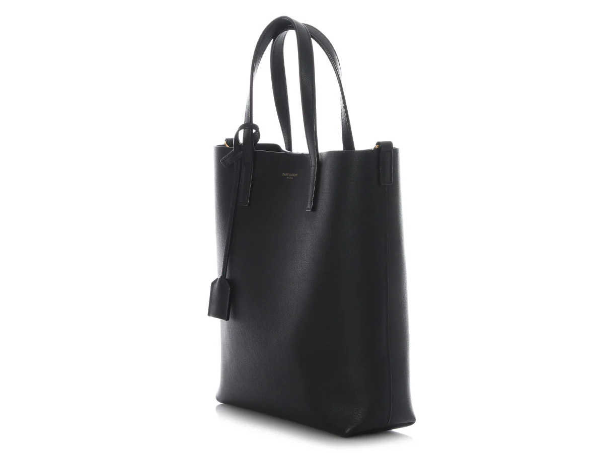 Saint Laurent Black Leather Toy Shopping Tote - Image 3