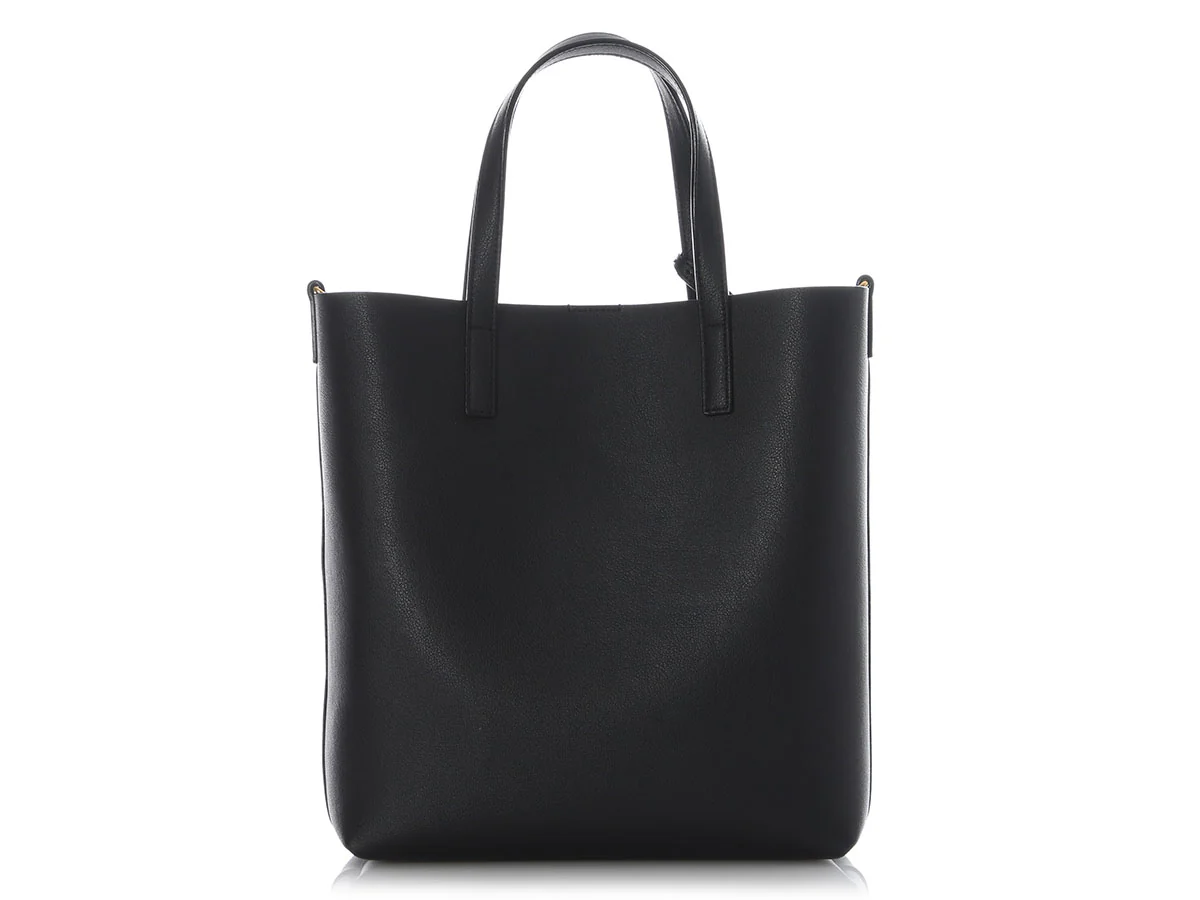 Saint Laurent Black Leather Toy Shopping Tote - Image 4