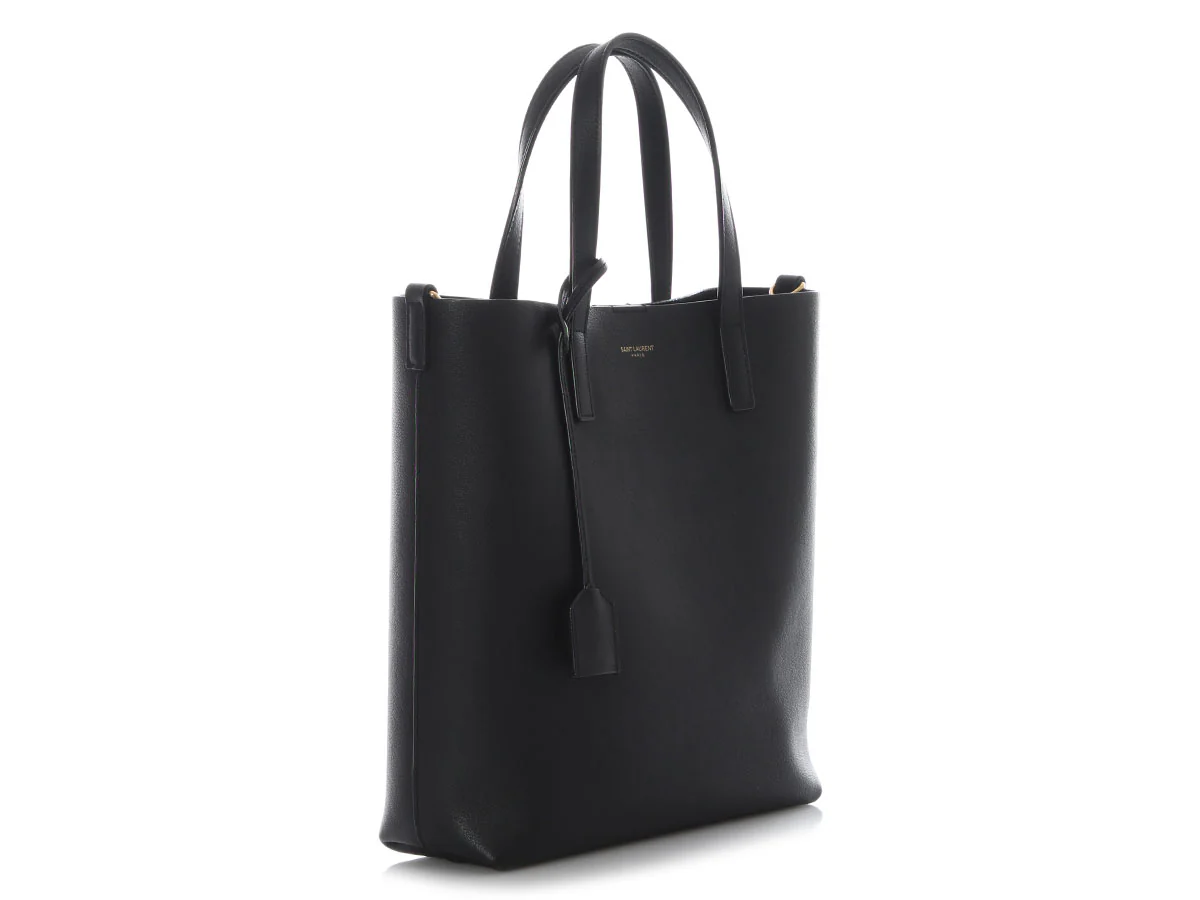 Saint Laurent Black Leather Toy Shopping Tote - Image 5