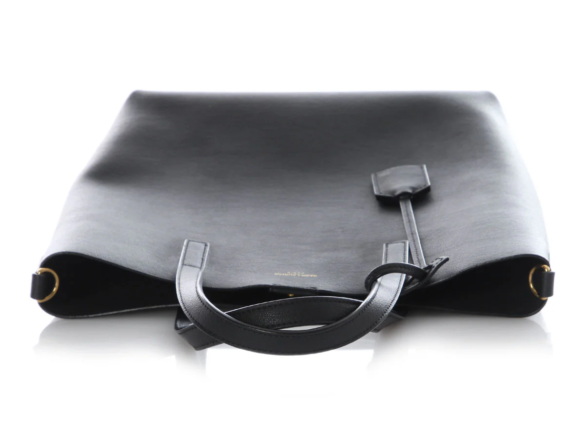 Saint Laurent Black Leather Toy Shopping Tote - Image 7