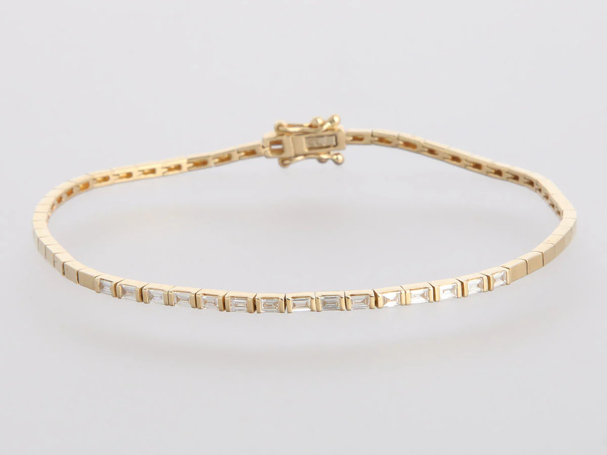 Zoe Lev 14K Yellow Gold Baguette Diamond Segment Bracelet - Image 2